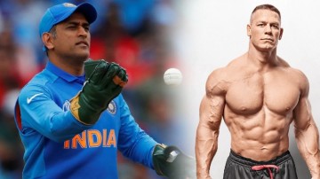 John Cena shares a picture of MSD, Shared without caption as part of the 'You Can’t See Me' meme'
