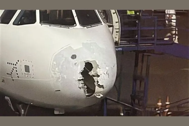 IndiGo Flight from Delhi to Srinagar Makes Emergency Landing After Hailstorm Damages Nose