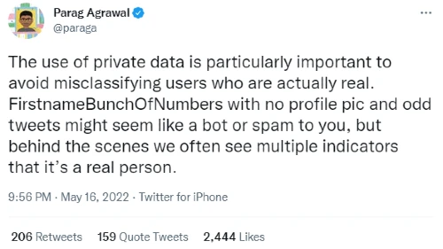 We suspend over half a million spam accounts every day: Parag Agrawal