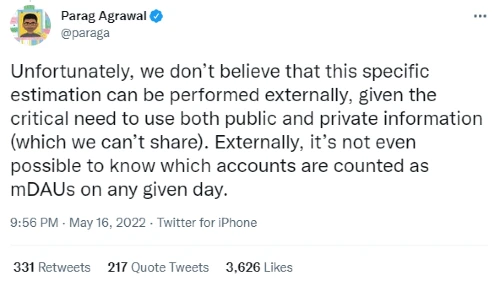 We suspend over half a million spam accounts every day: Parag Agrawal