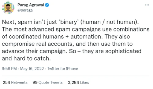 We suspend over half a million spam accounts every day: Parag Agrawal