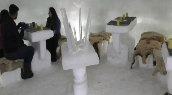 Gulmarg grand igloo cafe welcomes tourists, leaving them amazed with its architecture