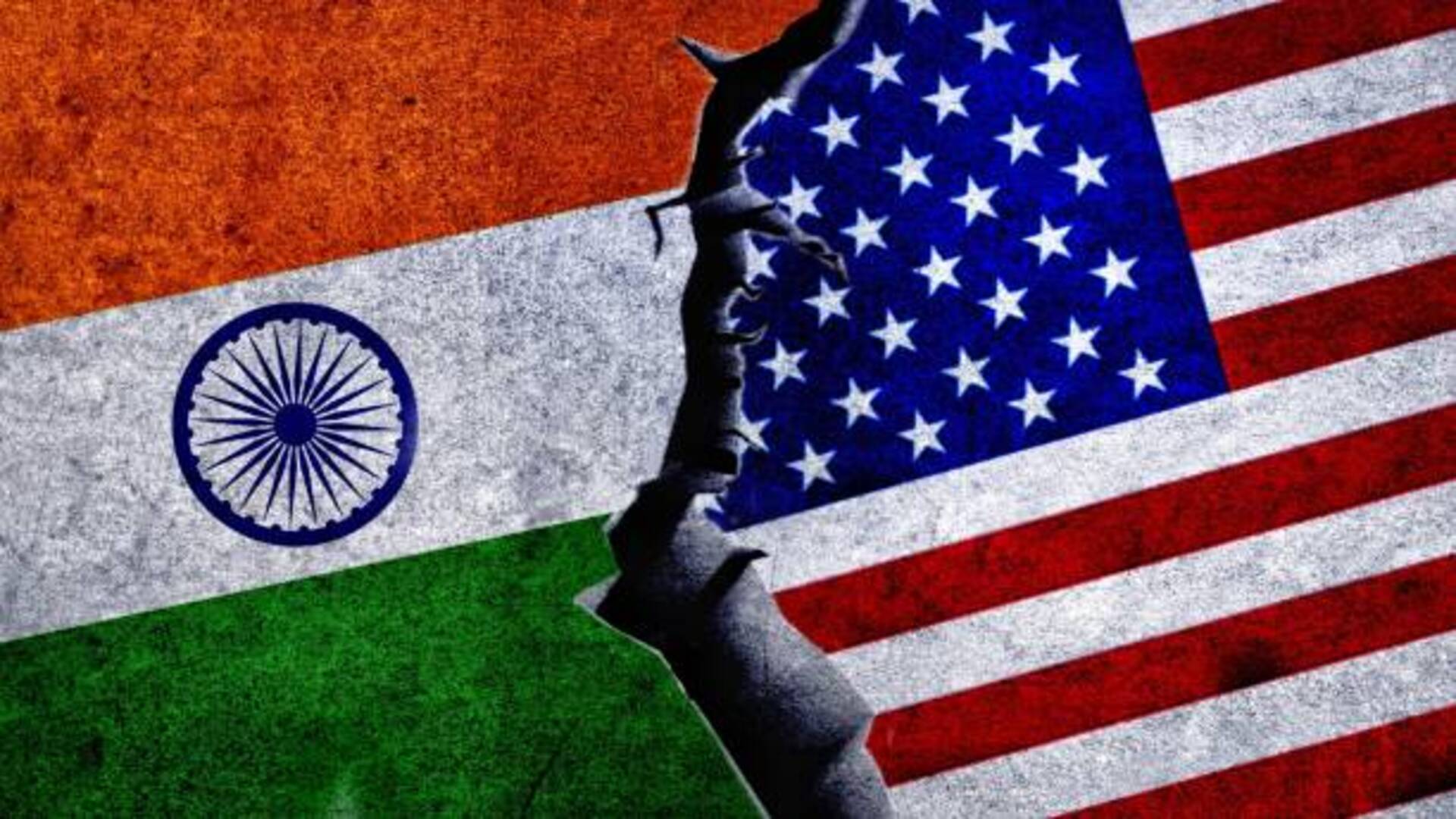 India vs America tariff war illustration with trade conflict the tariff war